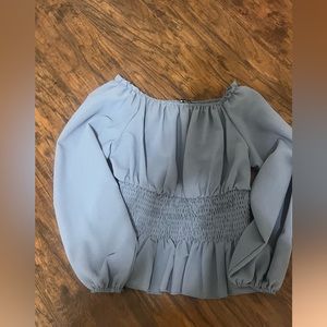 blue long sleeve / crop blouse
